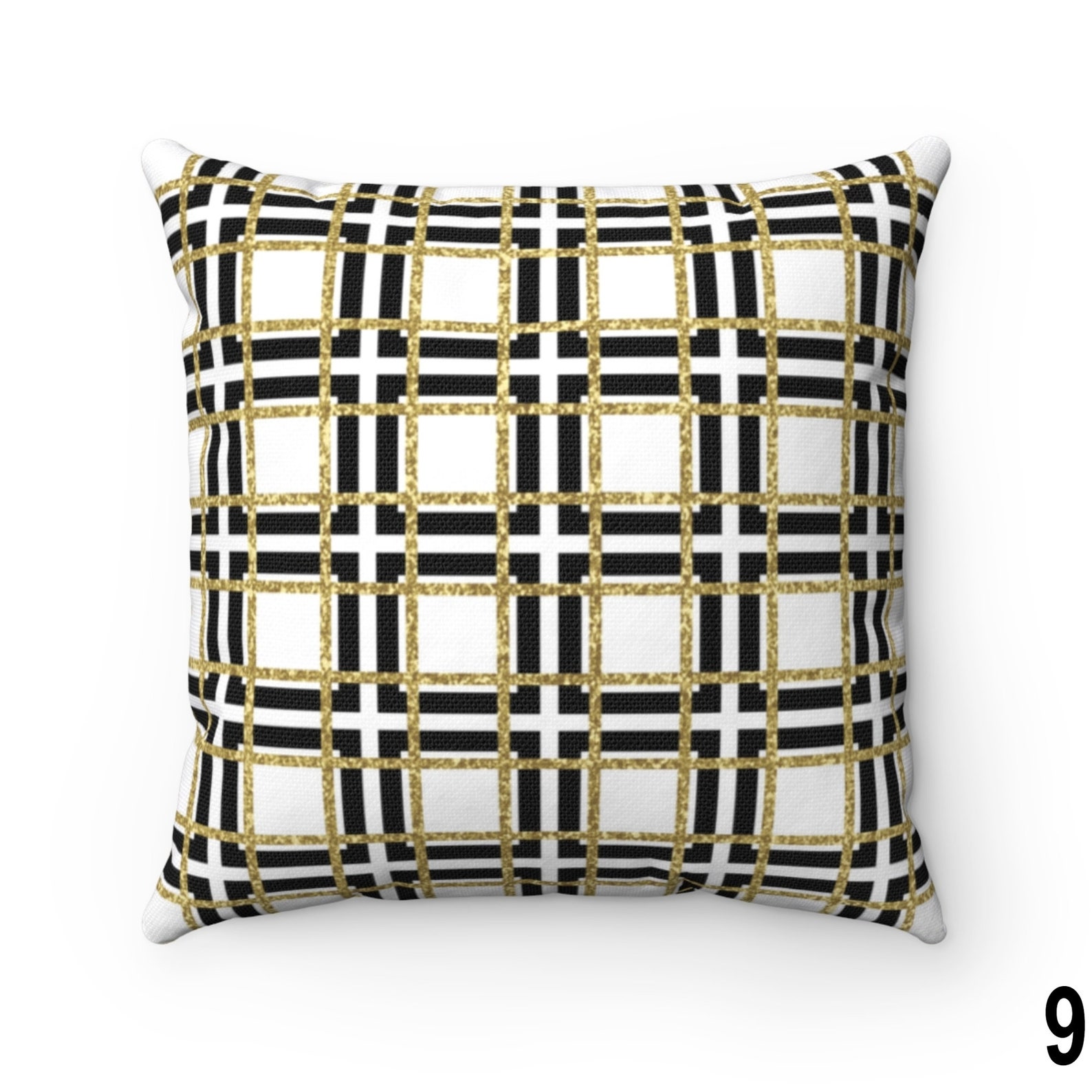 Black White Gold Throw Pillow Case Cover 16x16 18x18 20x20 Etsy