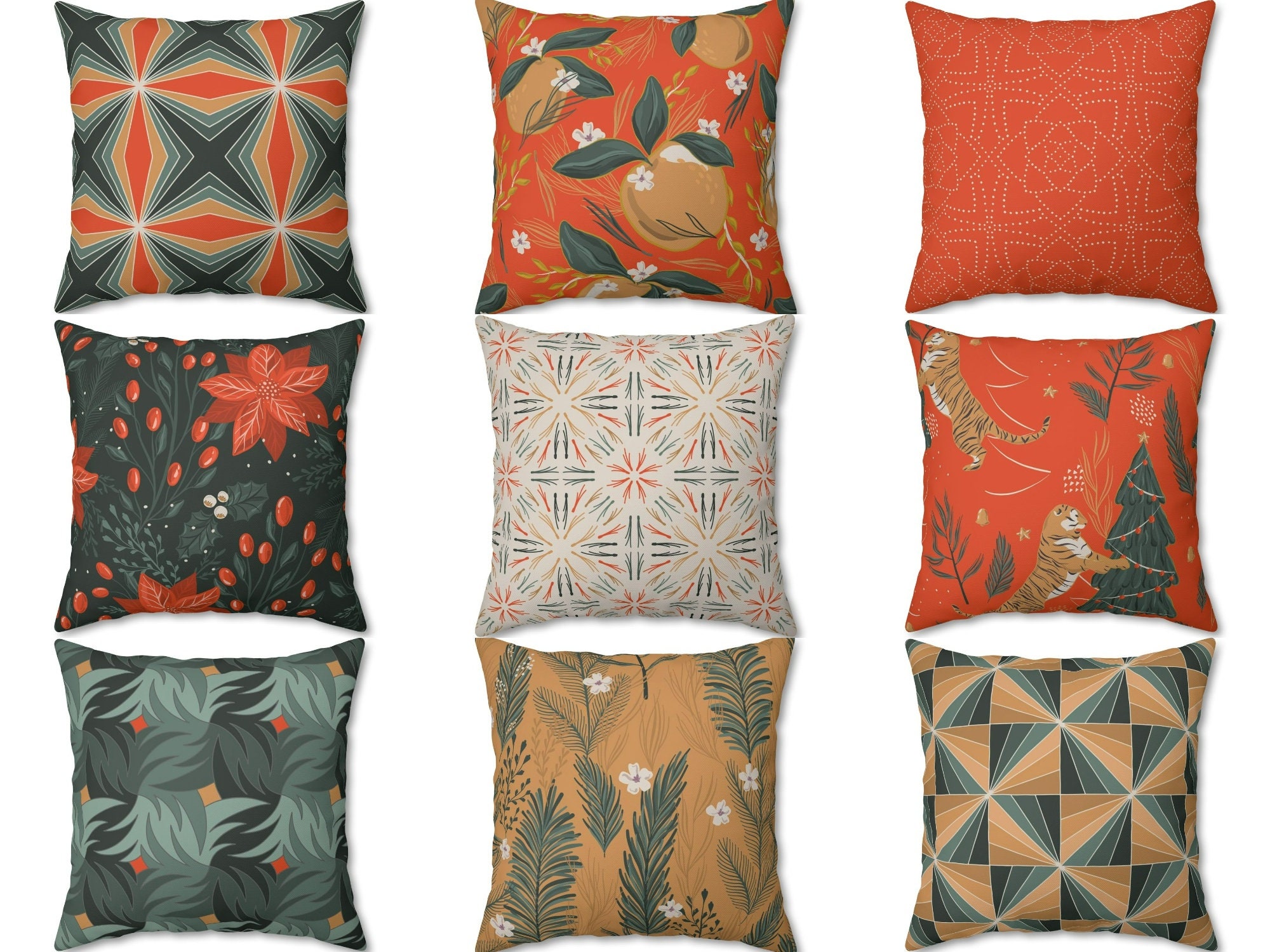Orange Trellis Pillow