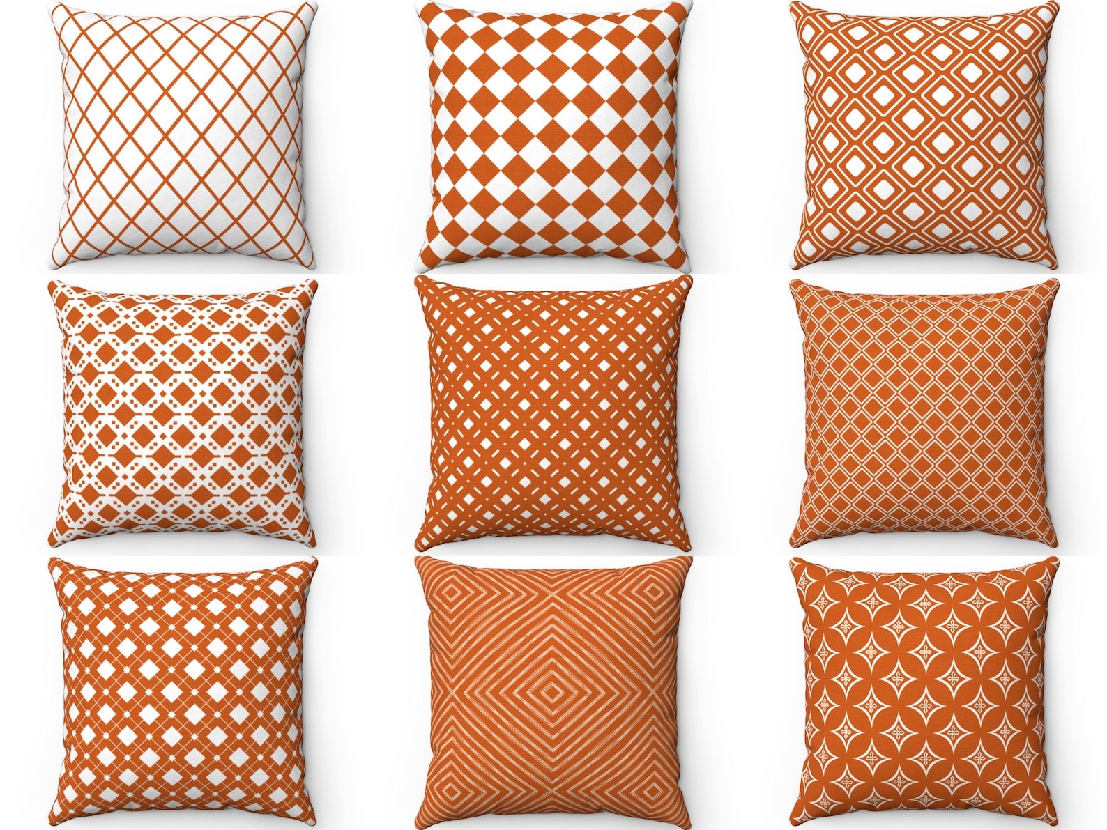 Burnt Orange Throw Pillow Cover Outdoor Indoor Fall Pillow Etsy