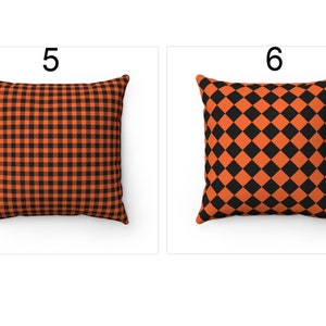 Orange Plaid Fall Decor Outdoor Throw Pillow Cover 18x18 20x20 22x22, Halloween Pillow, Buffalo Check Cushion Case, 26x26 Euro Pillow Sham Bild 4