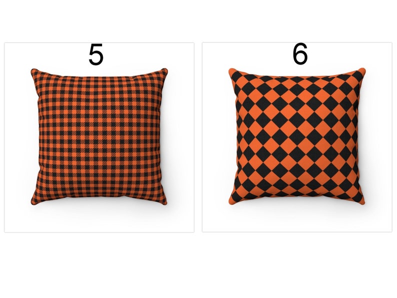 Orange Plaid Fall Decor Outdoor Throw Pillow Cover 18x18 20x20 Etsy