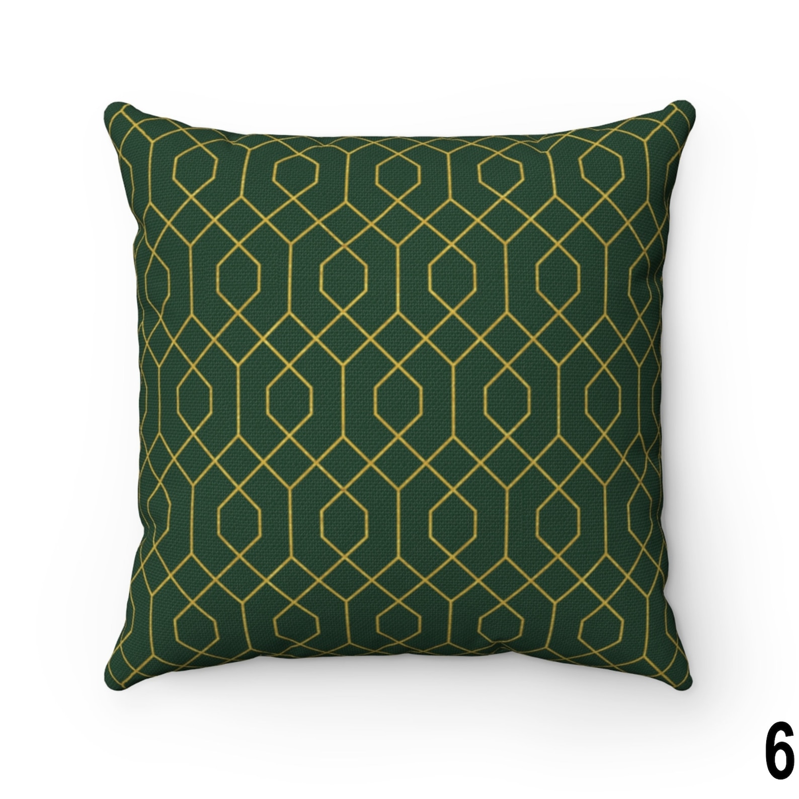 Green and Gold Art Deco Throw Pillow Case Cover Golden Etsy