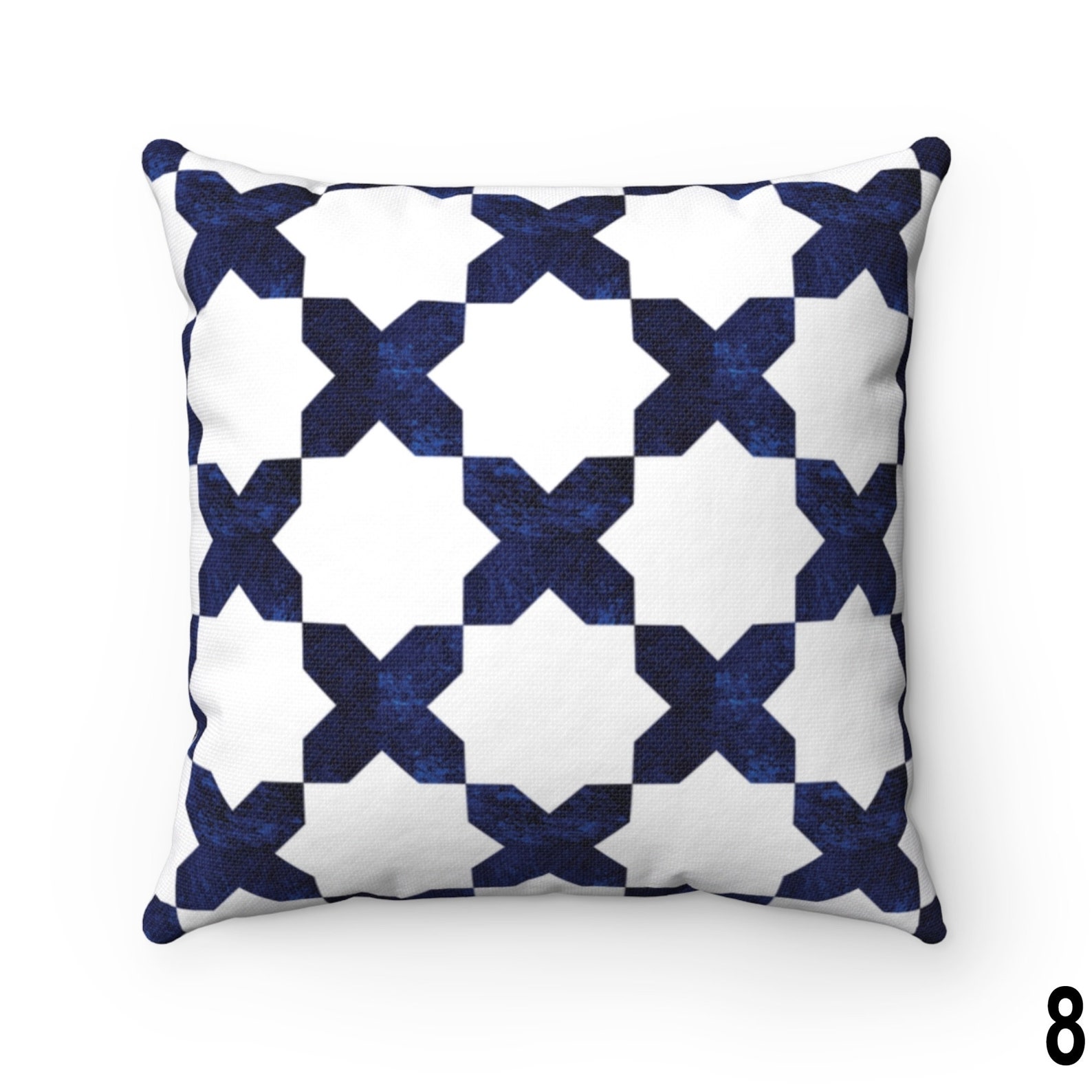 Navy Blue Quatrefoil Throw Pillow Cover Moroccan Geometric Etsy