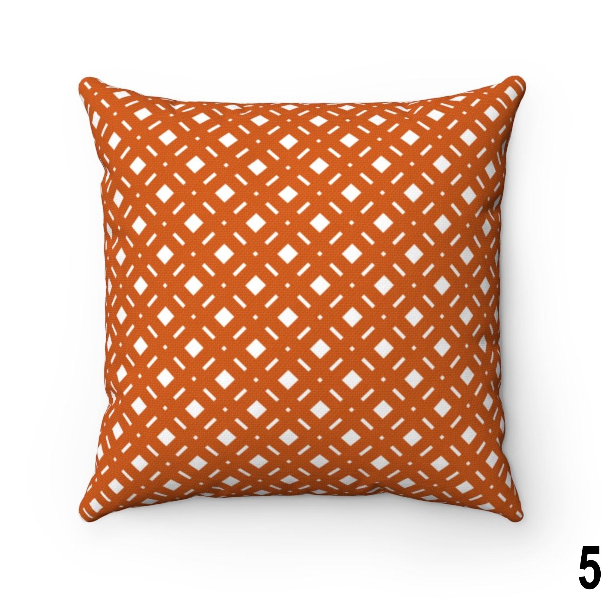 Burnt Orange Checked Outdoor Indoor Fall Throw Pillow Cover Etsy UK