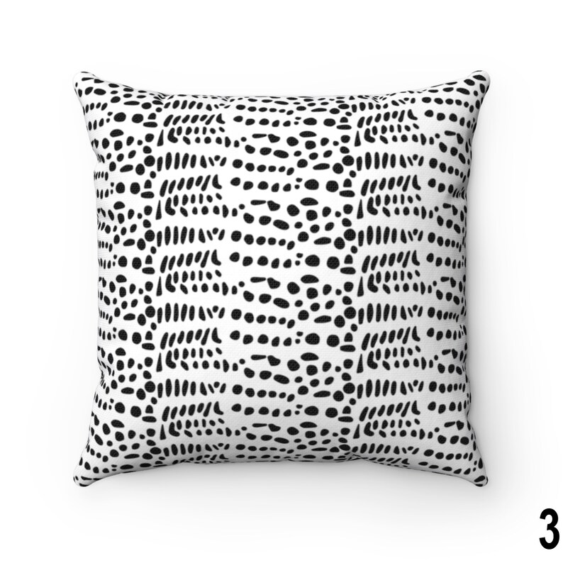 Black White Animal Print Throw Pillow Cover Dalmatian Pillow Etsy