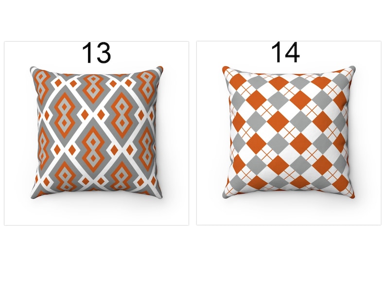 Burnt Orange and Gray Throw Pillow Cover 18x18 20x20 20x26 Etsy
