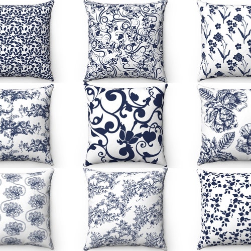 24x24 Euro Sham Navy Blue Linen Throw Pillow Covers 20x20 Etsy