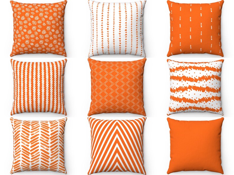 Outdoor Orange Fall Throw Pillow Cover Autumn Halloween Etsy
