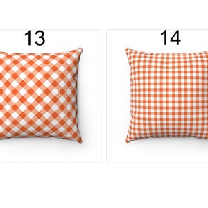 Orange Plaid Fall Decor Outdoor Throw Pillow Cover 18x18 20x20 22x22, Halloween Pillow, Buffalo Check Cushion Case, 26x26 Euro Pillow Sham Bild 8