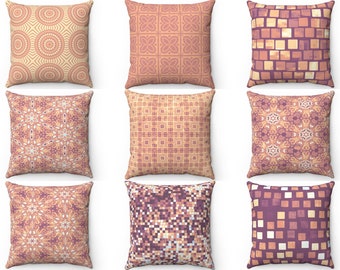 Peach Outdoor Throw Pillow Cover, 16x16 18x18 20x20 22x22 24x24 Lavender Rustic Farmhouse Cushion Case, Couch Patio Accent Pillow, Euro Sham