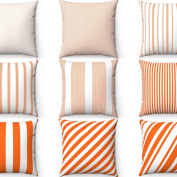 Orange Stripe Pillow Etsy
