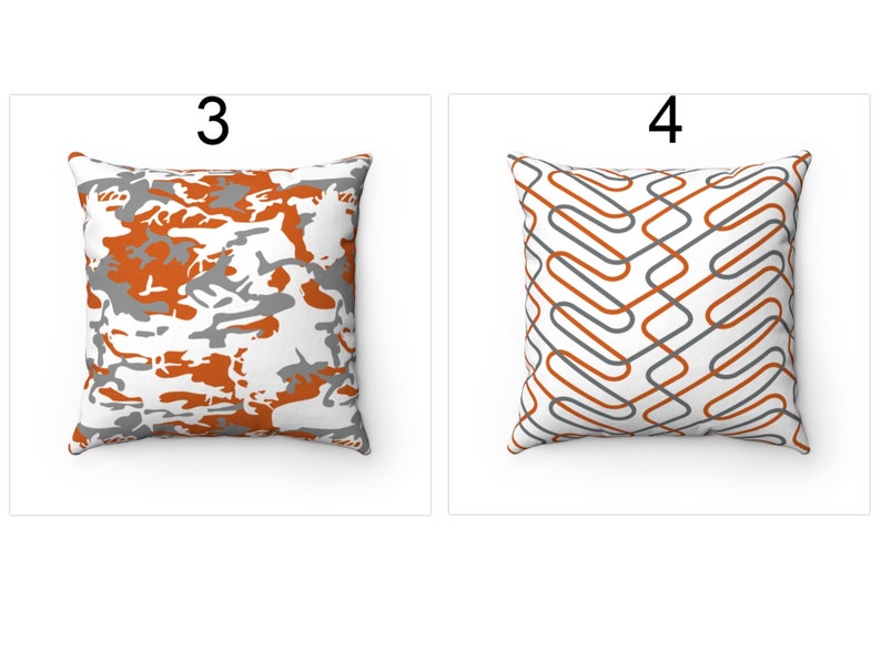 Burnt Orange and Gray Throw Pillow Cover 18x18 20x20 20x26 Etsy