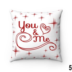 Valentine Pillow Cover 16x16 18x18 20x20, Red Heart Valentine's Day Decor Throw Pillow, Holiday Cushion Case, Accent Pillow Case, Euro Sham Number 5