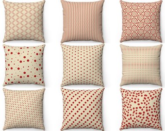 E by design Decorative Pillow Off/White Red Beige
