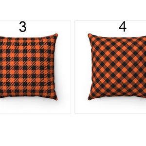 Orange Plaid Fall Decor Outdoor Throw Pillow Cover 18x18 20x20 22x22, Halloween Pillow, Buffalo Check Cushion Case, 26x26 Euro Pillow Sham Bild 3