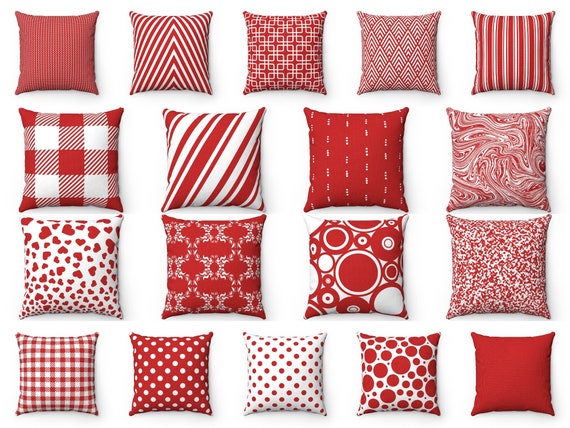 Red Outdoor Throw Pillow Cover Fall Farmhouse Cushion Case - Farmhouse Outdoor Patio Pillows Red Outdoor Throw Pillow Cover Fall Farmhouse Cushion Case - Farmhouse Outdoor Patio Pillows