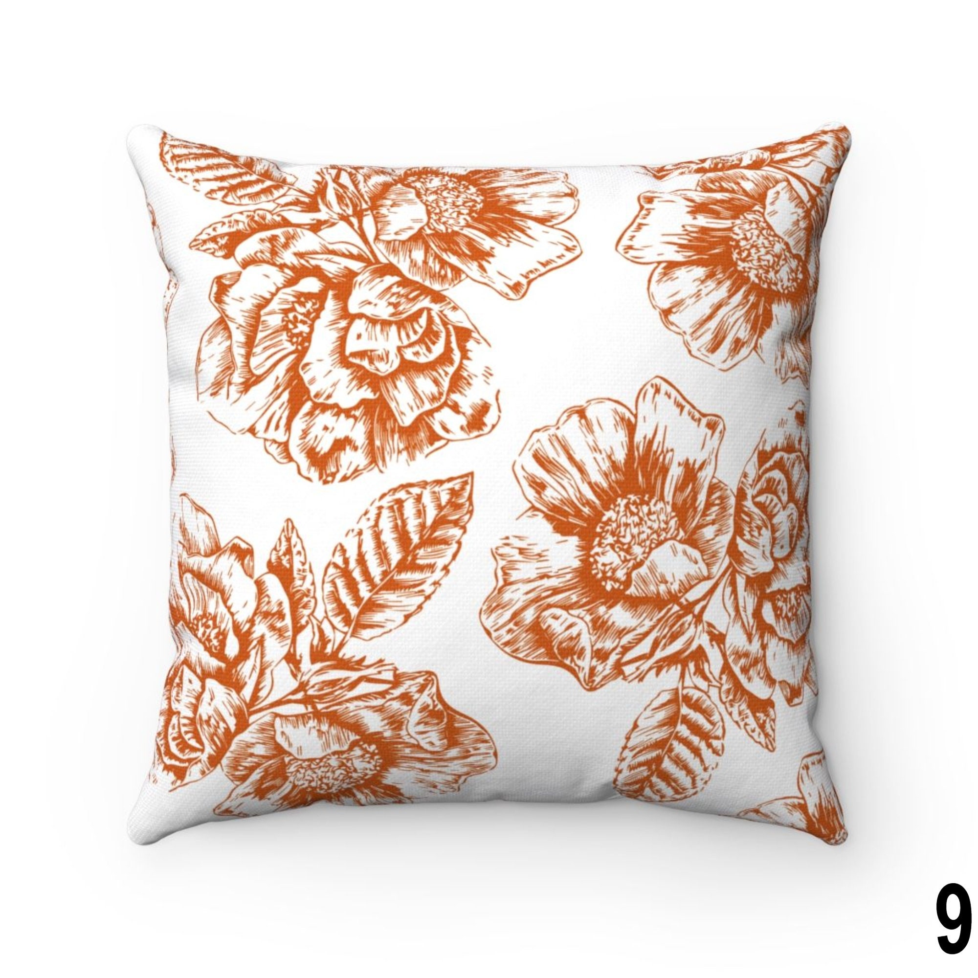 Burnt Orange Throw Pillow Cover, Farmhouse Indoor Outdoor Cushion Case ...