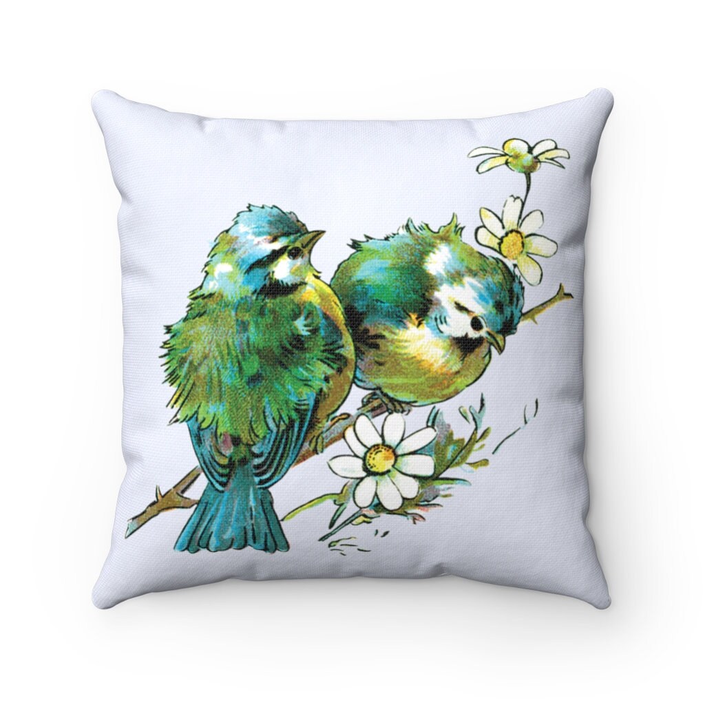 White parrot pillow 16x16 20x20, Tropical parrot  velvet pillow cover 18x18 Blue parrot pillow cover 14x14 Tropical blue pillow