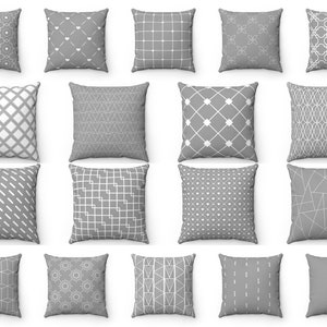 Gray Throw Pillow Cover, Outdoor Indoor Pillow, 16x16 18x18 20x20 22x22 24x24 Farmhouse Cushion Case, Toss Pillow, Accent Pillow, Euro Sham