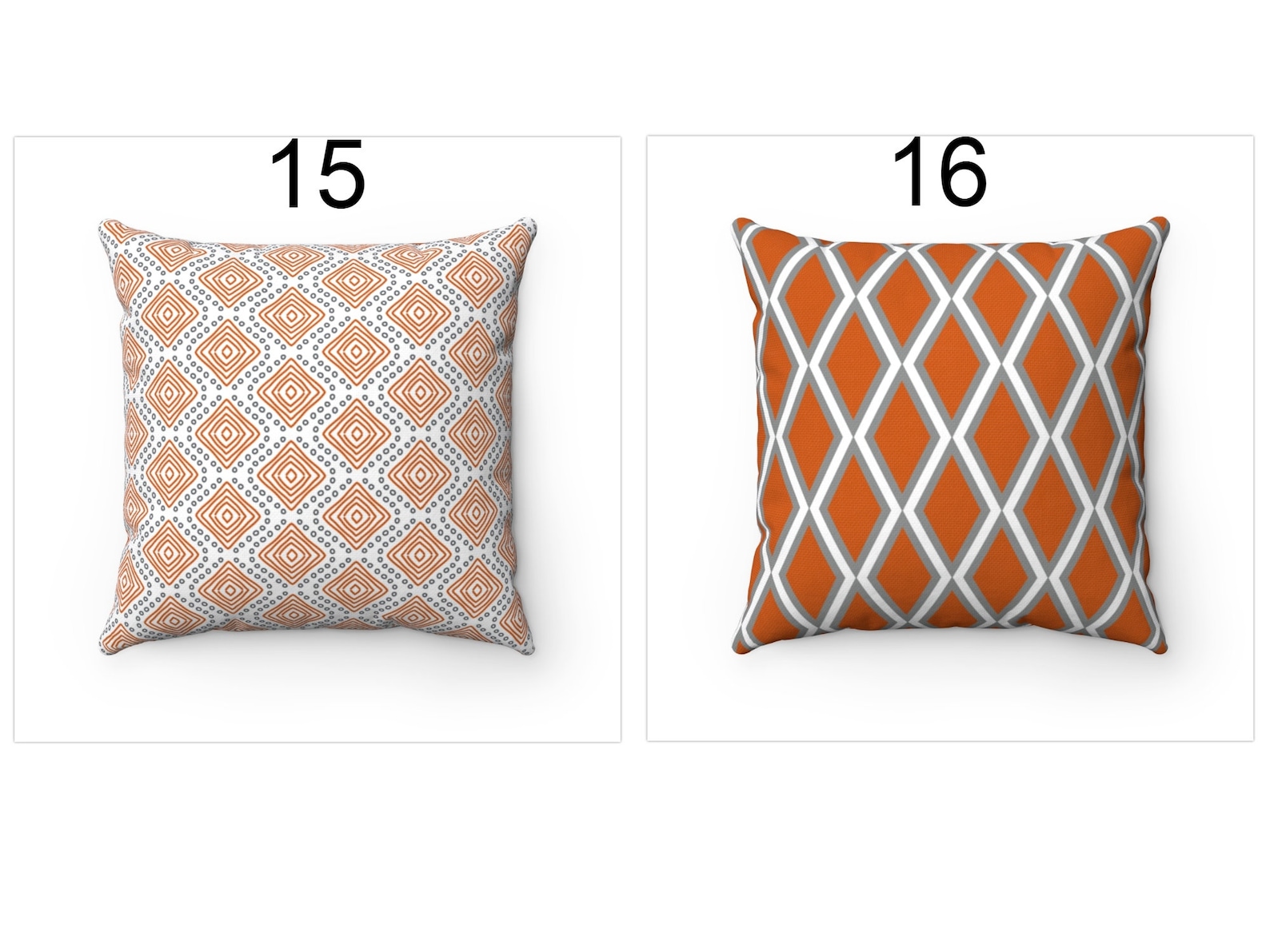 Burnt Orange and Gray Throw Pillow Cover 18x18 20x20 20x26 Etsy