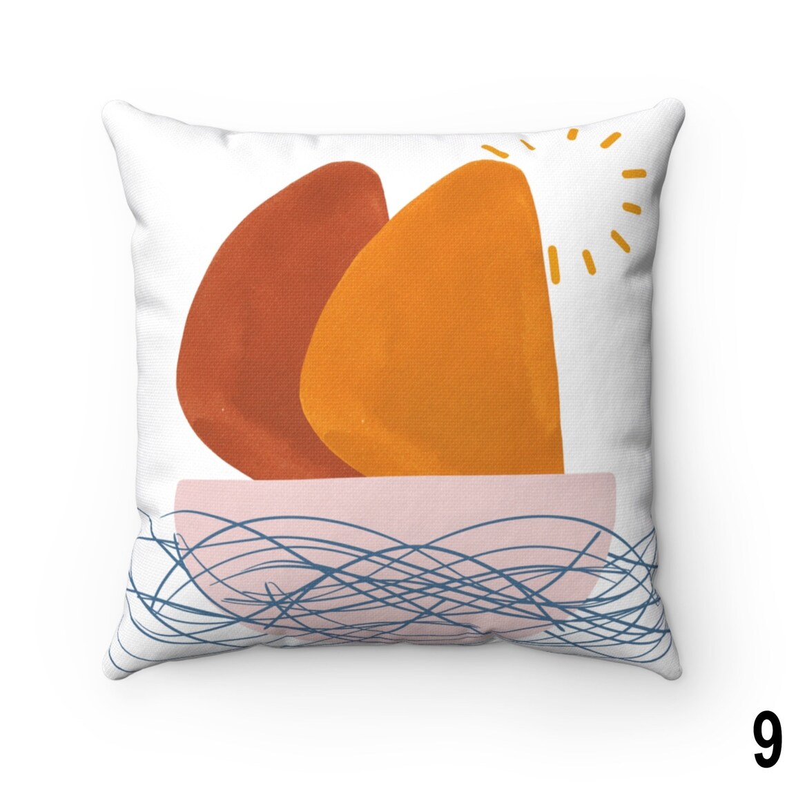 Abstract Modern Art Throw Pillow Cover Navy Blush Pink Rust Etsy