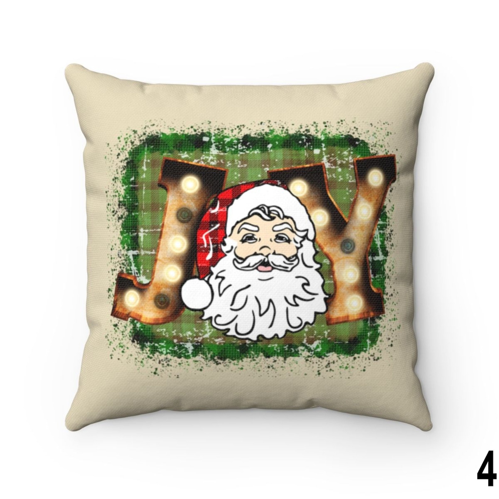 Holiday Decor Pillow Joy Beige Christmas Throw Pillow Cover Etsy