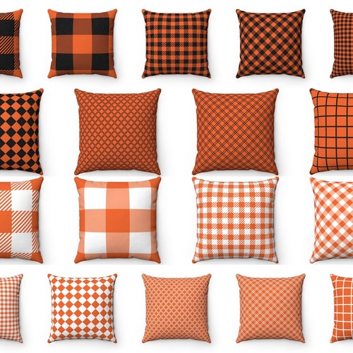 Outdoor Orange Fall Throw Pillow Cover Autumn Halloween Etsy