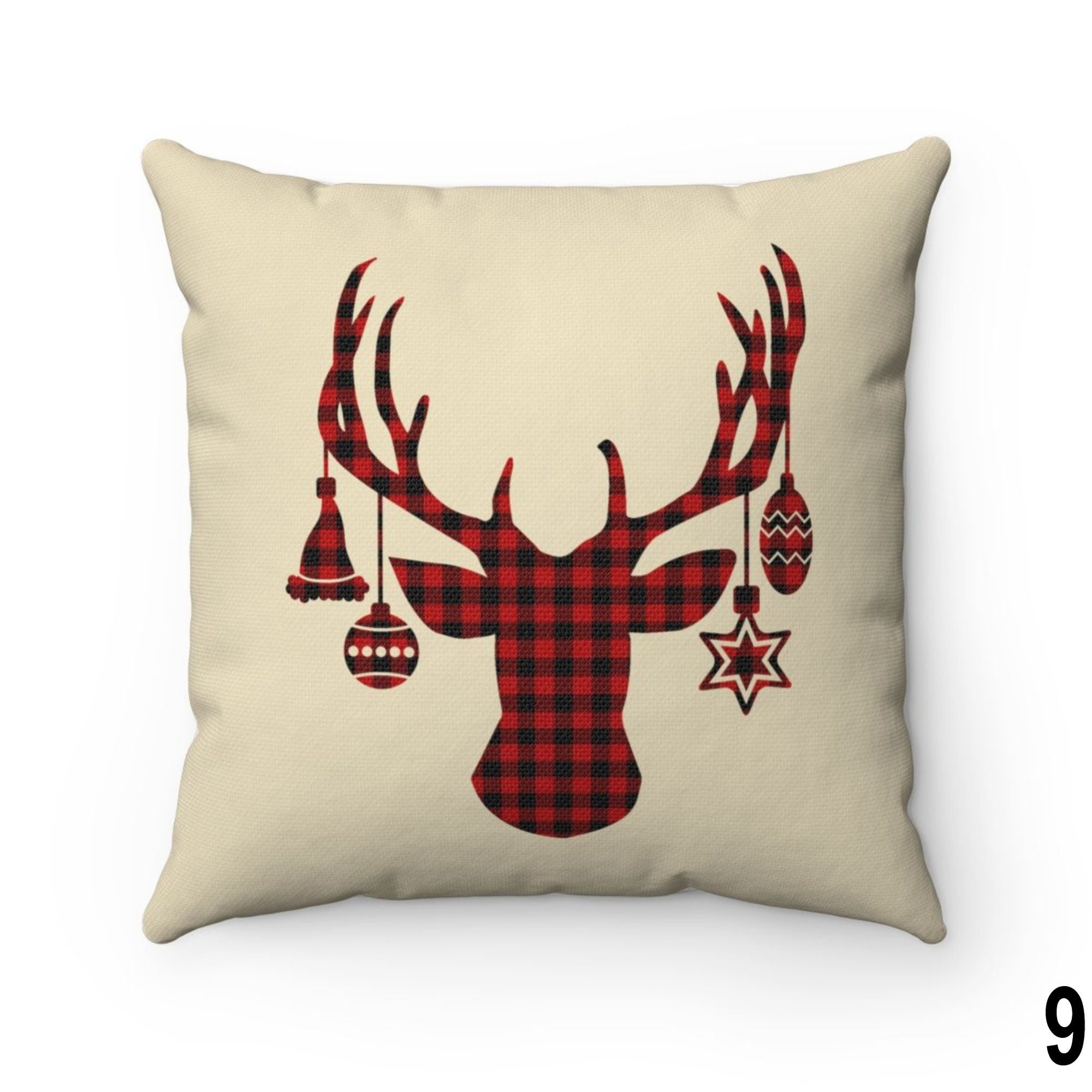 Christmas Decor Throw Pillow Cover Red Black Buffalo Plaid | Etsy