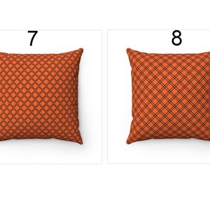 Orange Plaid Fall Decor Outdoor Throw Pillow Cover 18x18 20x20 22x22, Halloween Pillow, Buffalo Check Cushion Case, 26x26 Euro Pillow Sham Bild 5