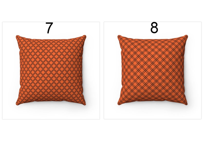 Orange Plaid Fall Decor Outdoor Throw Pillow Cover 18x18 20x20 22x22, Halloween Pillow, Buffalo Check Cushion Case, 26x26 Euro Pillow Sham Bild 5