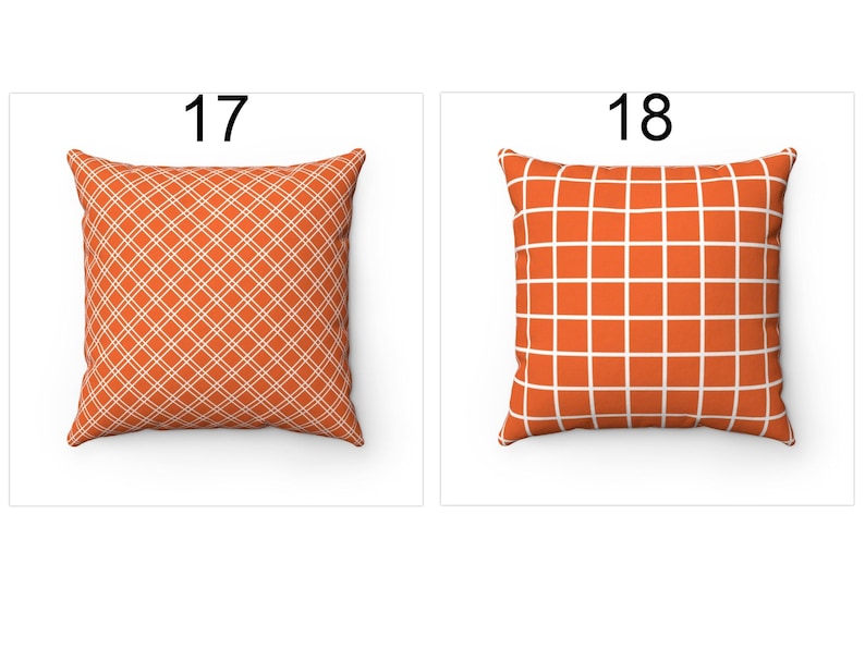 Orange Plaid Fall Decor Outdoor Throw Pillow Cover 18x18 20x20 22x22, Halloween Pillow, Buffalo Check Cushion Case, 26x26 Euro Pillow Sham Bild 10