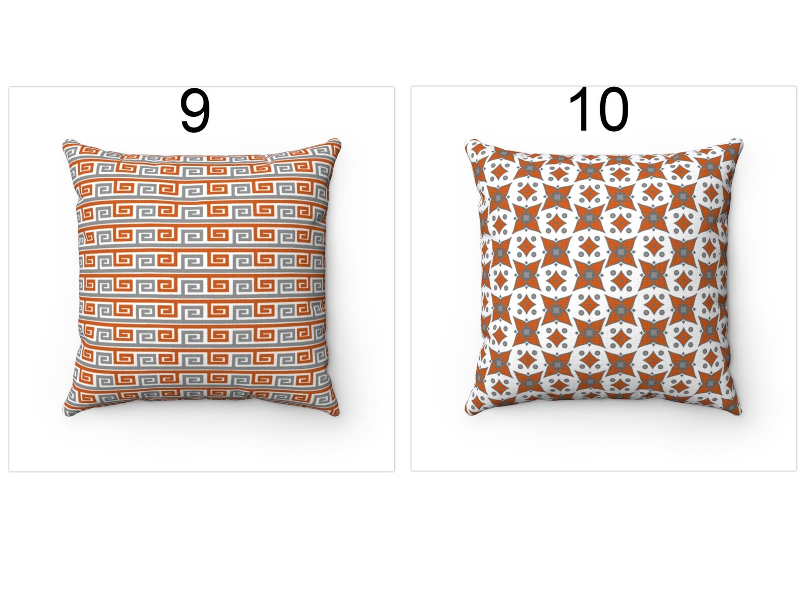 Burnt Orange and Gray Throw Pillow Cover 18x18 20x20 20x26 Etsy