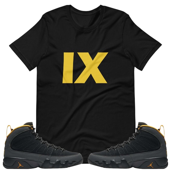 retro 9 university gold shirt
