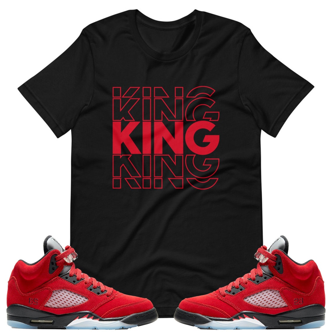Air Jordan Raging Bull 5s Matching Shirt Raging Bull 5s Matching