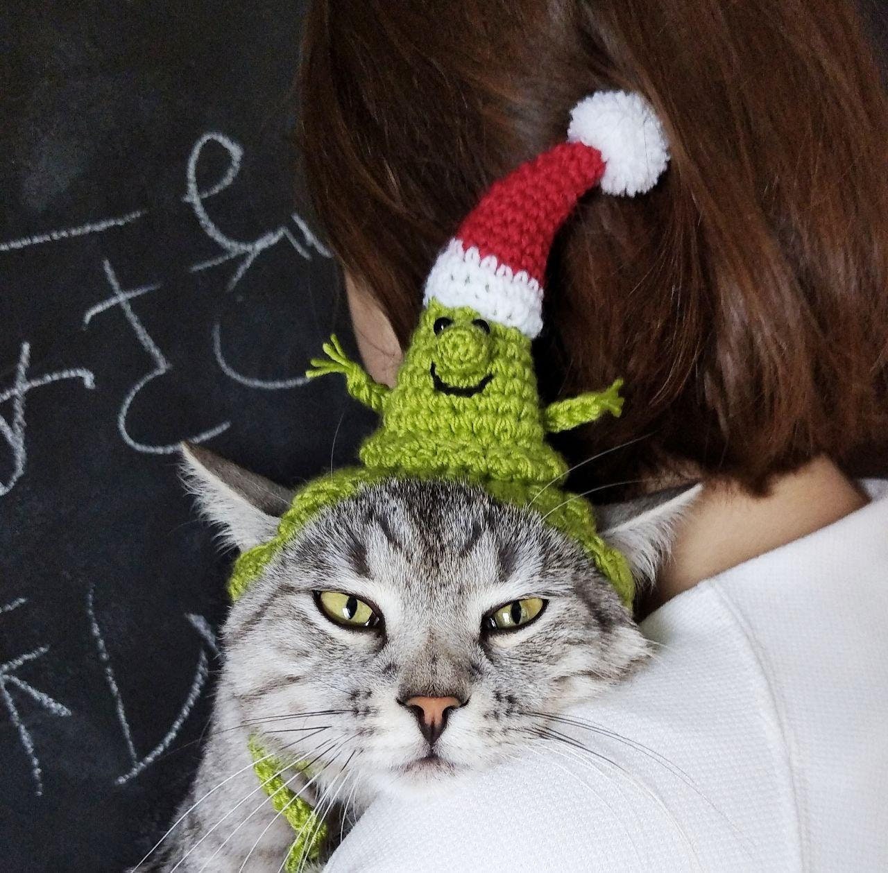 Cat hat Christmas tree. Pet accessories Christmas. Gift for | Etsy