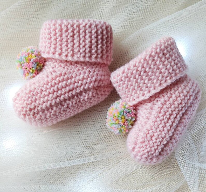 Rosa Baby-Mädchen-Schuhe Hase gestrickte Neugeborene | Etsy