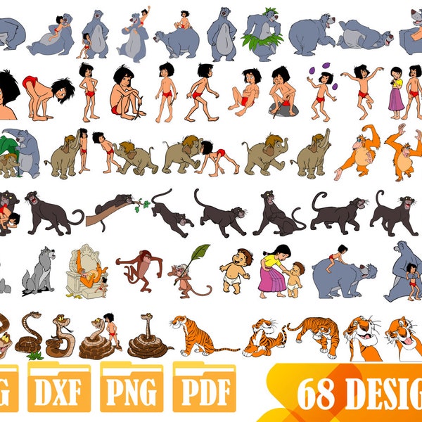 Facile à utiliser 68 conceptions de haute qualité (SVG en couches, DXF, PNG, pdf)