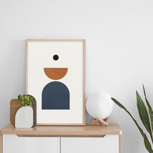 Bauhaus Poster Download, Geometric wall art, Geometric Shapes, Bauhaus Art, Blue geometric