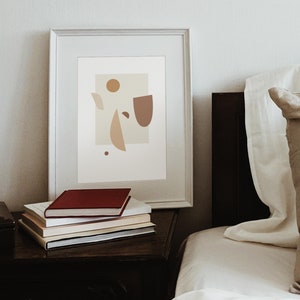 Abstract geometric painting, Minimalist beige art, Downloadable print, Printable modern, Minimal contemporary, Boho decor, Instant download