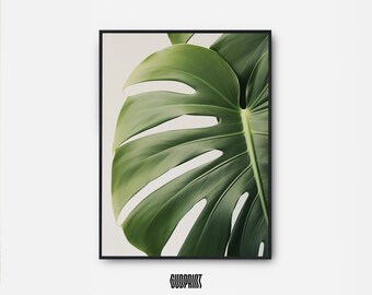 Floral Botanical Art Print- Minimalistic Monstera Illustration