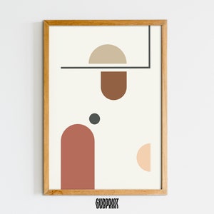 Modern Geometric Art Print: Abstract Neutral Tones (Digital Download)