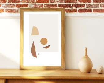 Minimalistiskt abstrakta former konsttryck (digital nedladdning)