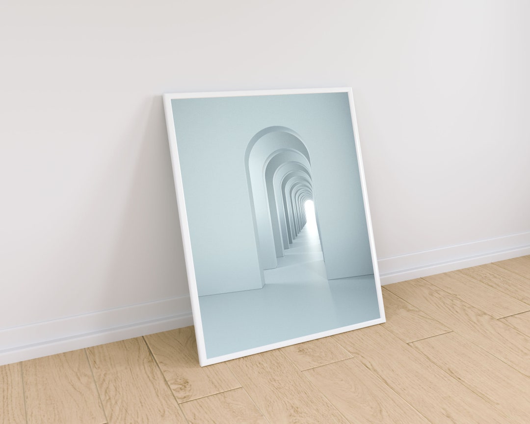 Mid-century Modern Arches Art Print: White 3D Architecture (digital ...