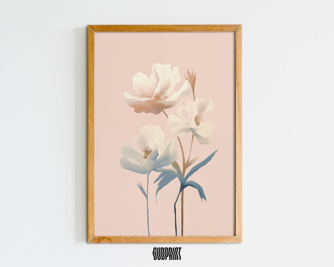 Floral Pink Wall Art Aesthetic - Printable Floral Art, Instant Download ...