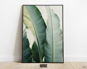 Banana Leaf Wall Art: Tropical Green Plant Print (Digital Download)