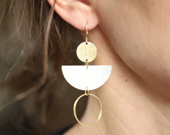 Statement earrings gold / modern earrings / boho earrings / wedding / geometric earrings / gold / gifts for women for Mother's Day