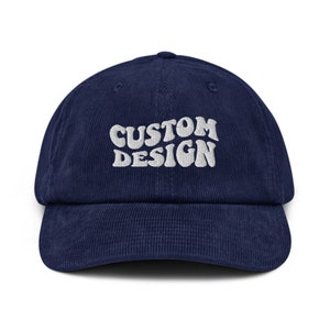 Personalized Cap, Custom Corduroy Hat, Custom Sign Hat, Embroidered Hat, Customised Logo Hat, Small business merch, Handmade Hat, Custom Cap
