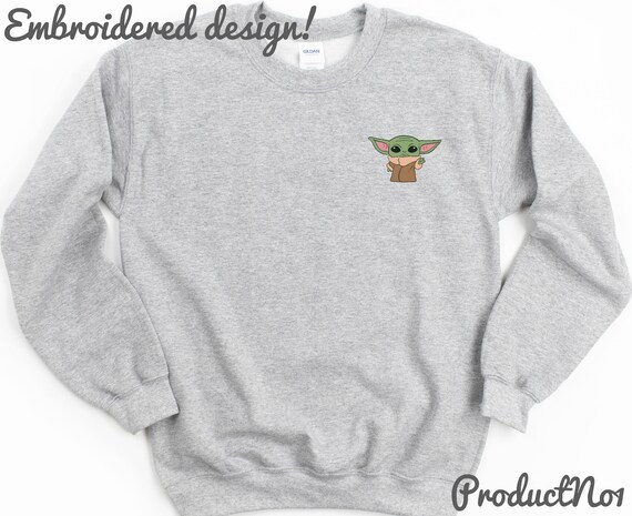 Embroidered Baby Yoda Sweater the Mandalorian this is the Way Star