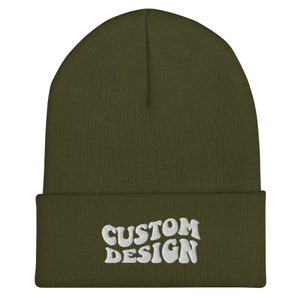 Personalized Custom Embroidered Beanie Hat Custom Logo Design Your Own  Custom Text Personalize Your Beanie Custom Winter Beanie 