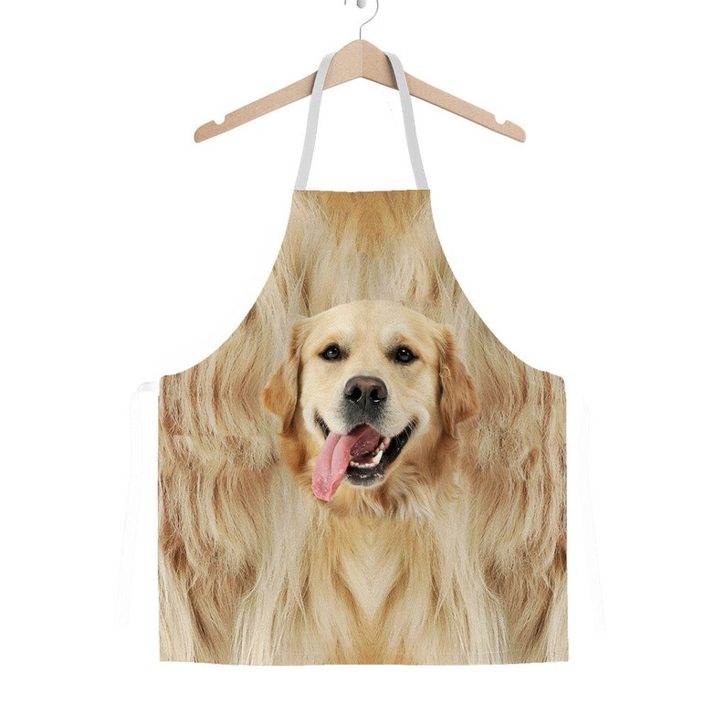 Golden Retriever Dog Funny Dog All Over Printed Adult Apron image 1
